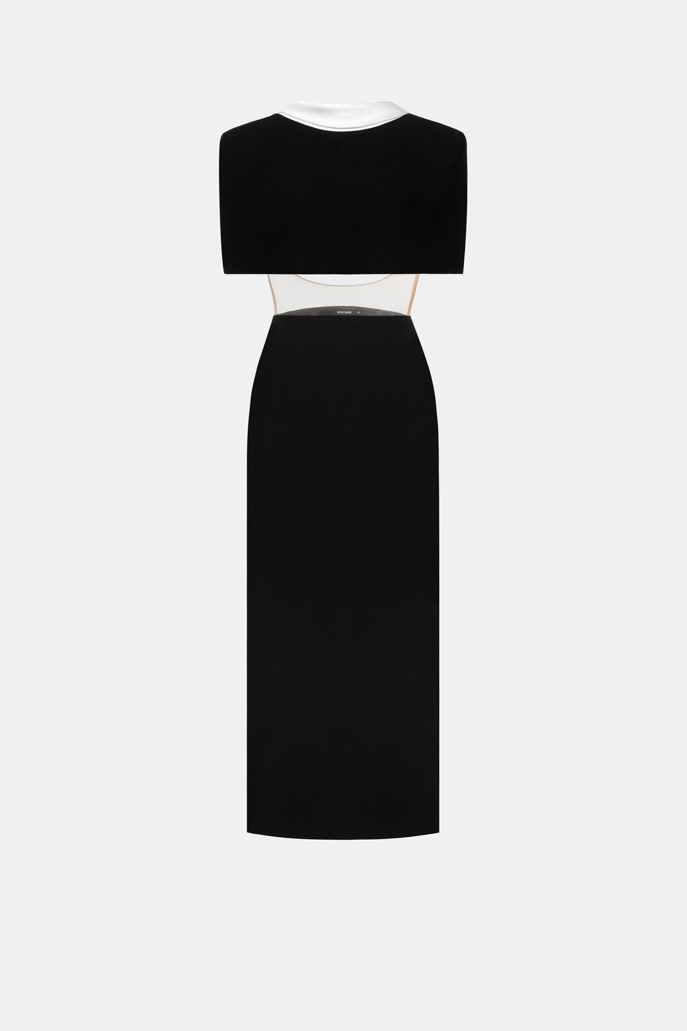 Black Open-back Cape Midi Dress - Montsand