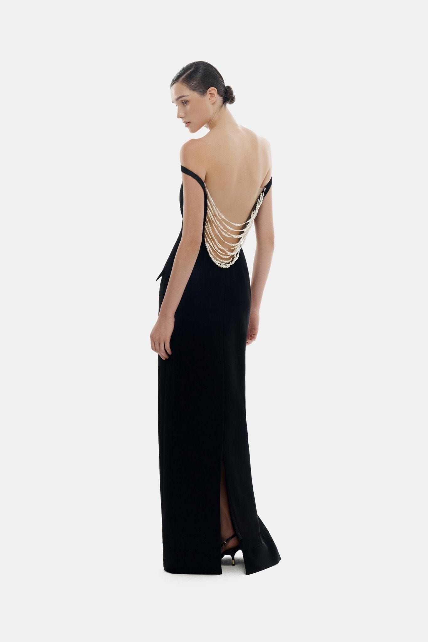 Black Pearl Beaded Maxi Dress – Montsand