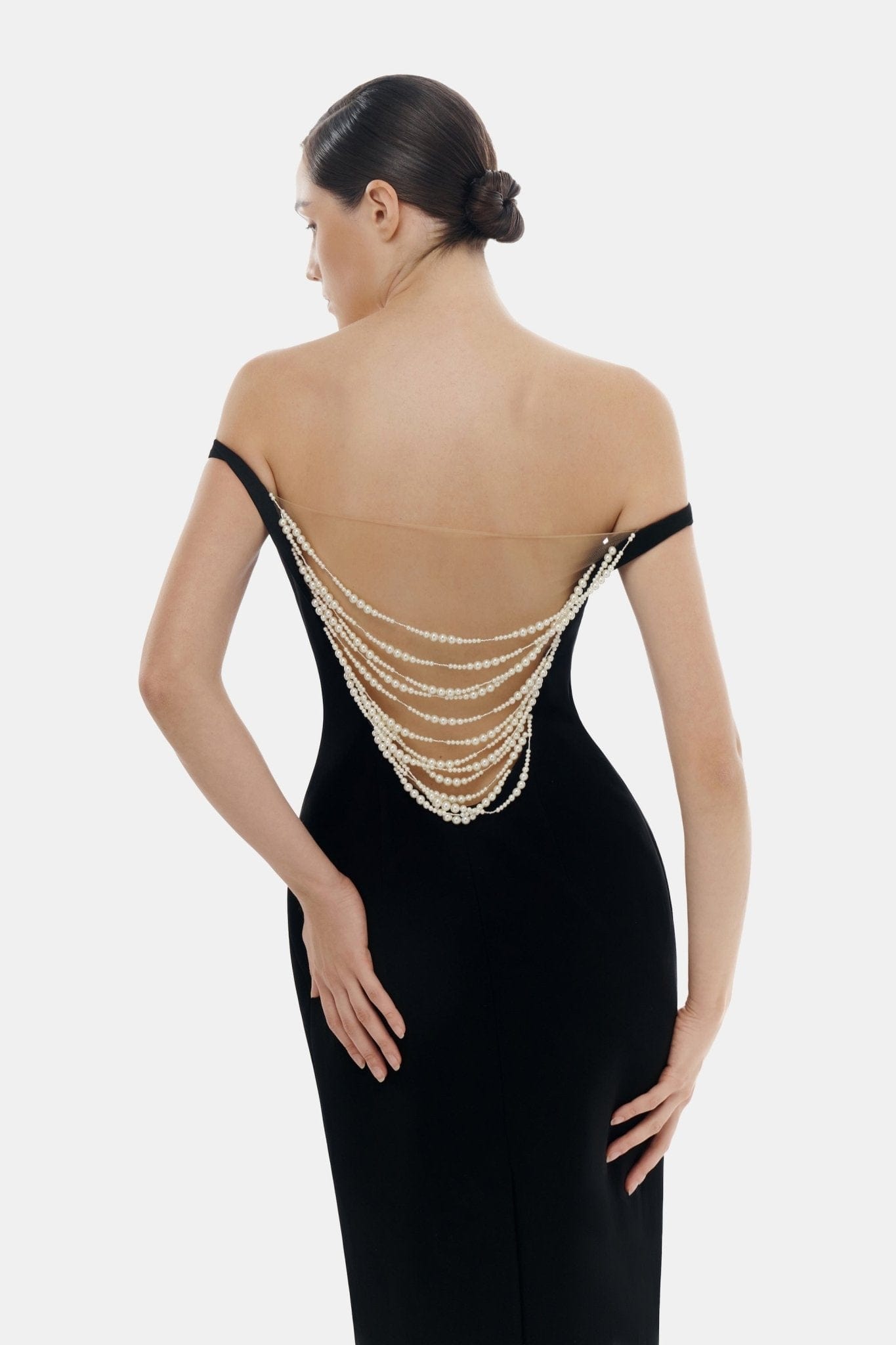 Black Pearl Beaded Maxi Dress - Montsand