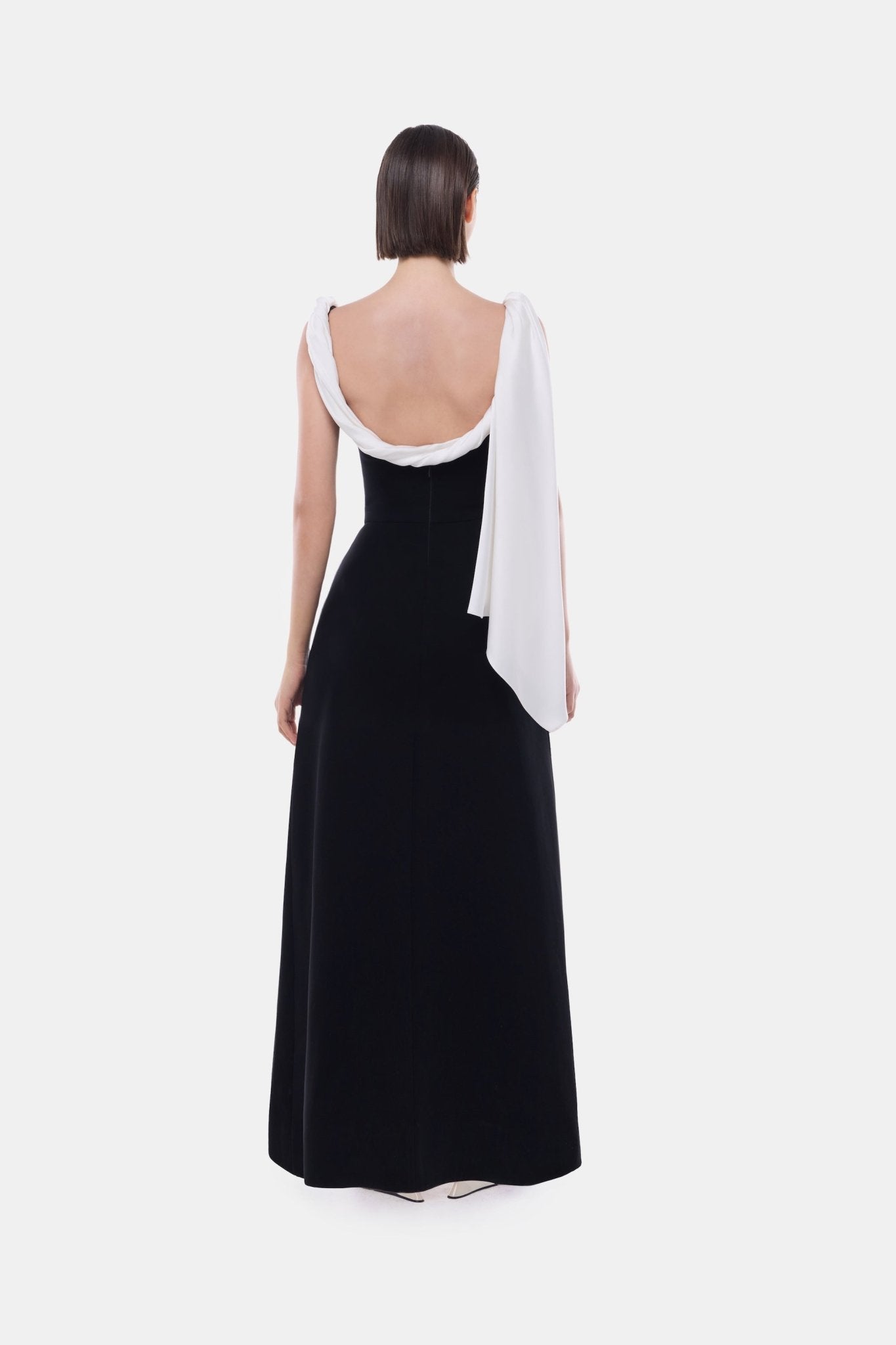 Black Scarf Low Back Maxi Dress - Montsand
