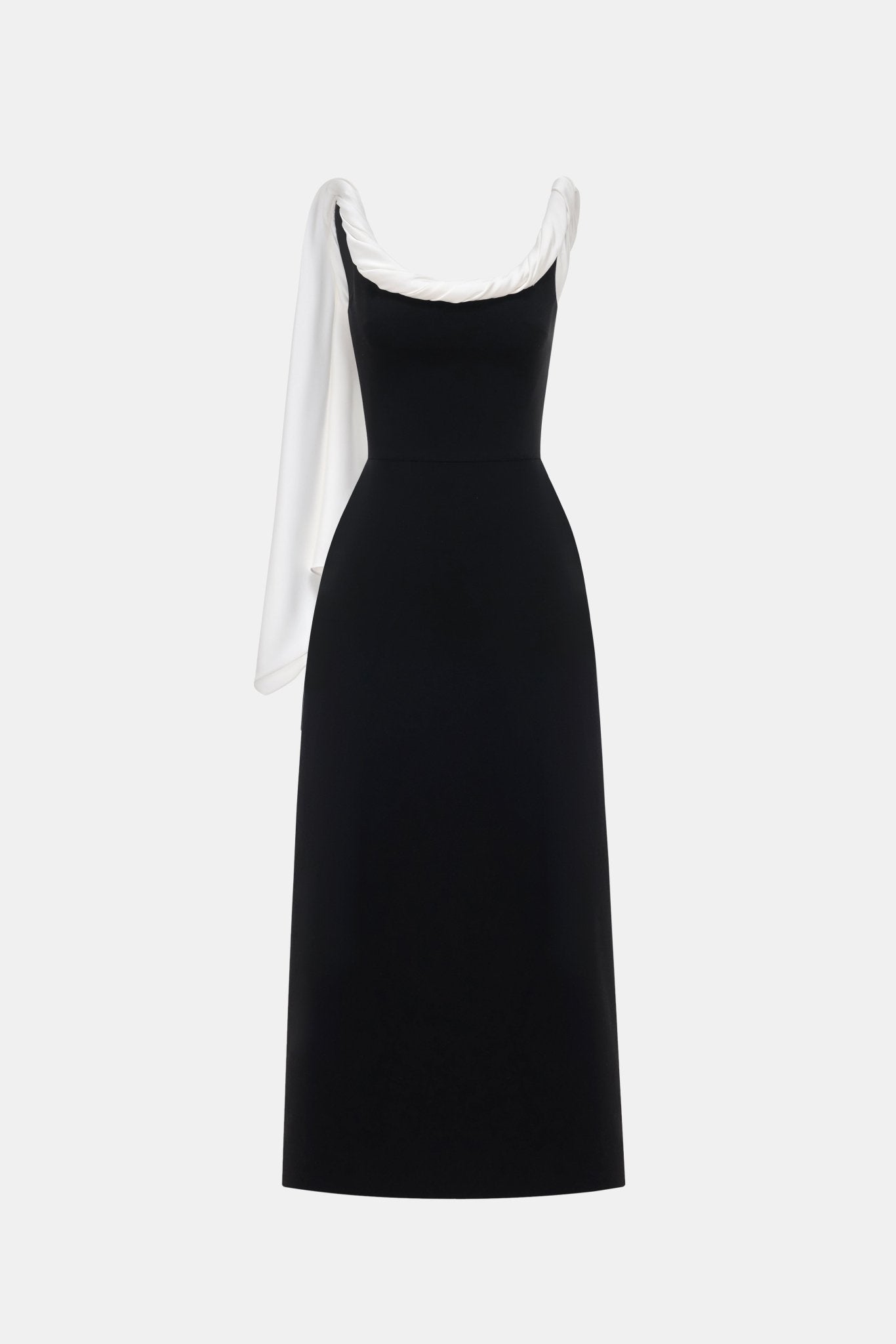 Black Scarf Low Back Maxi Dress - Montsand