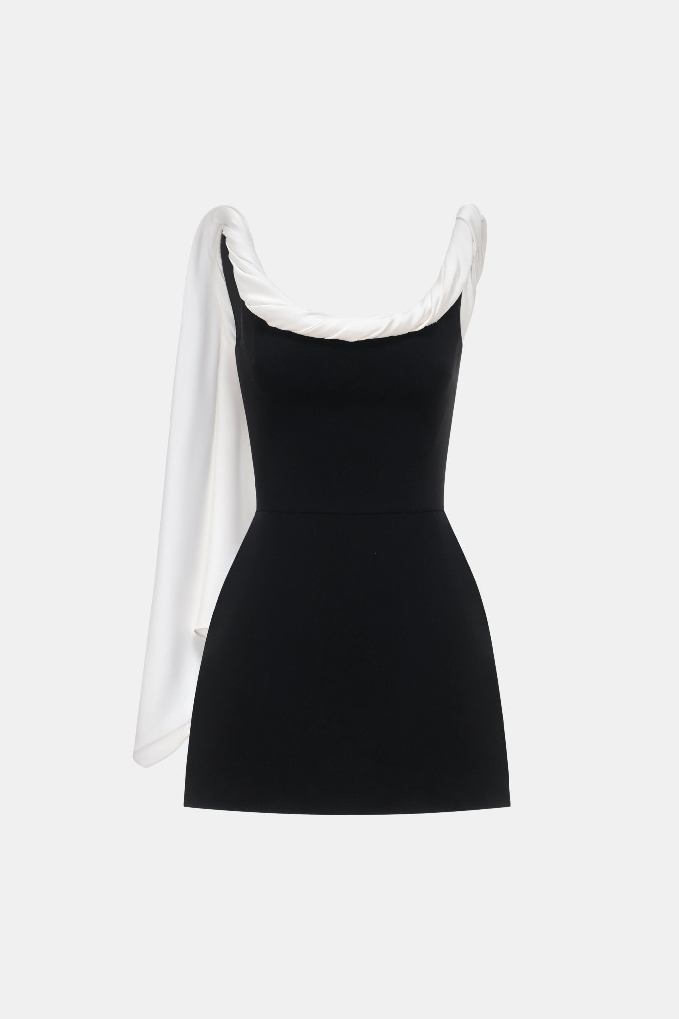 Black Scarf Low Back Mini Dress - Montsand