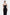 Black Straight Neckline Bodice Midi Dress - Montsand