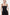Black Straight Neckline Bodice Mini Dress - Montsand