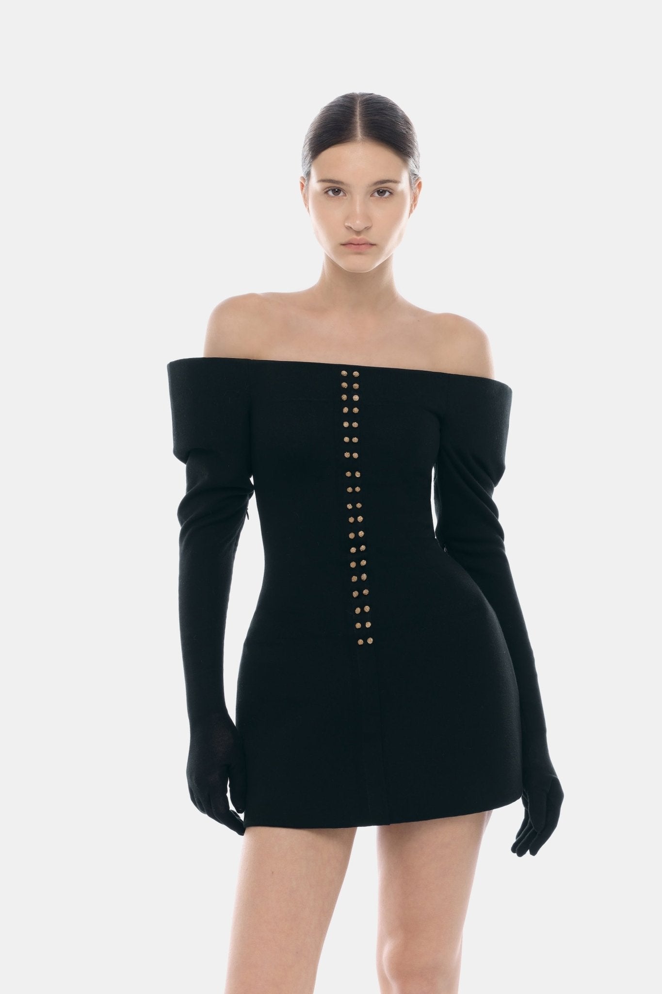 Black Studded Mini Dress - Montsand