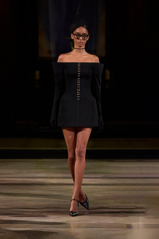 Black Studded Mini Dress - Montsand