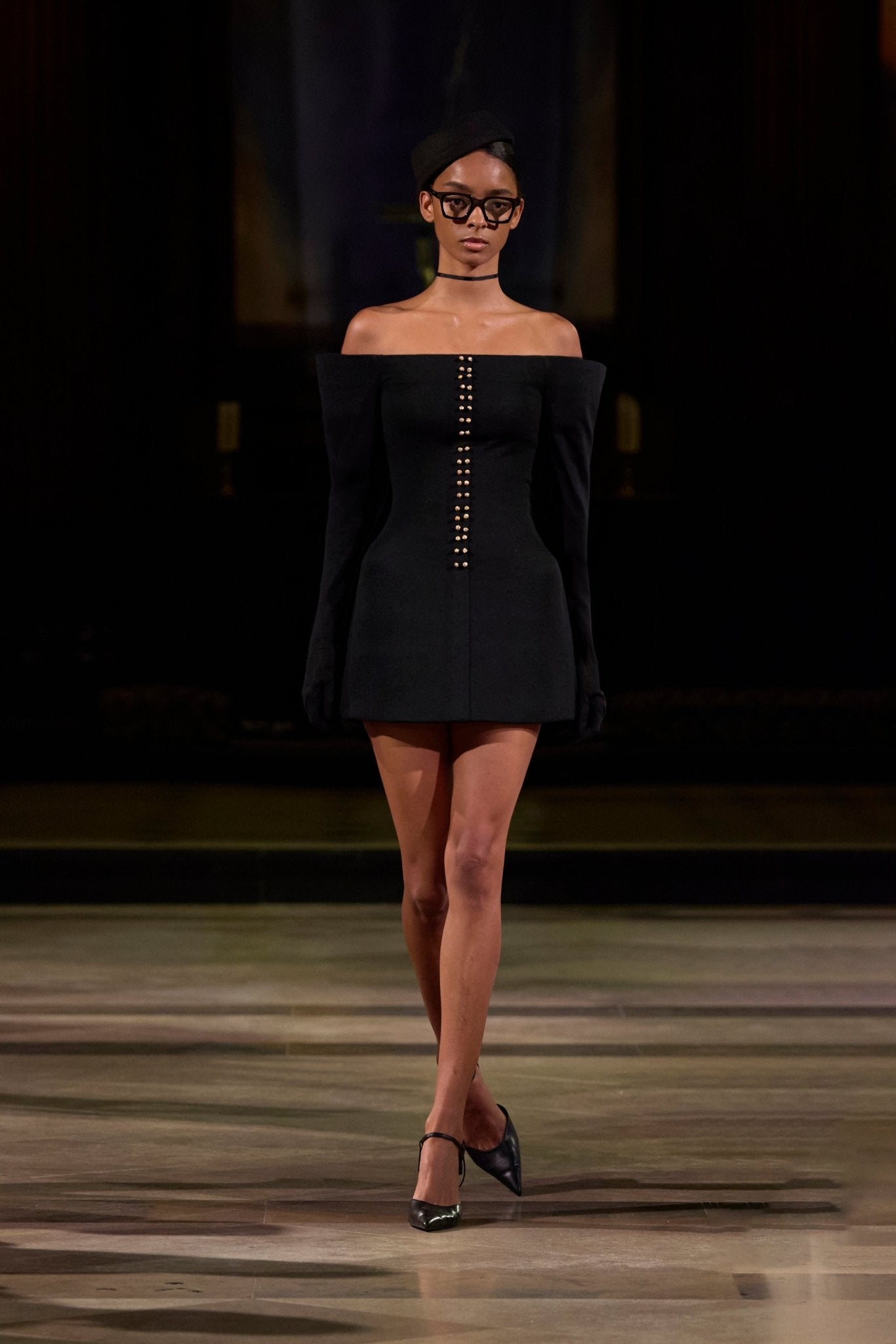 Black Studded Mini Dress - Montsand