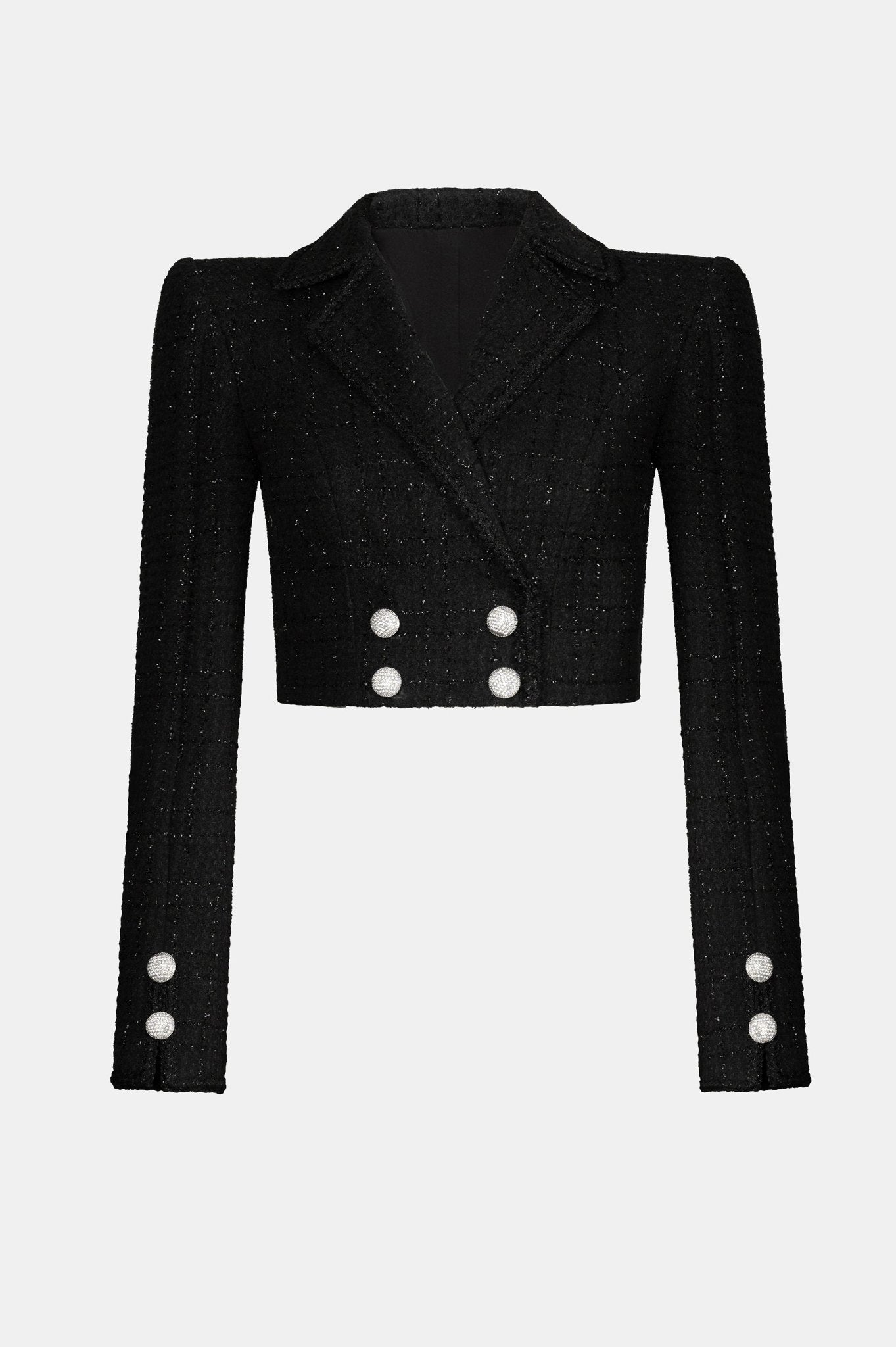 Black Tweed Crop Jacket - Montsand