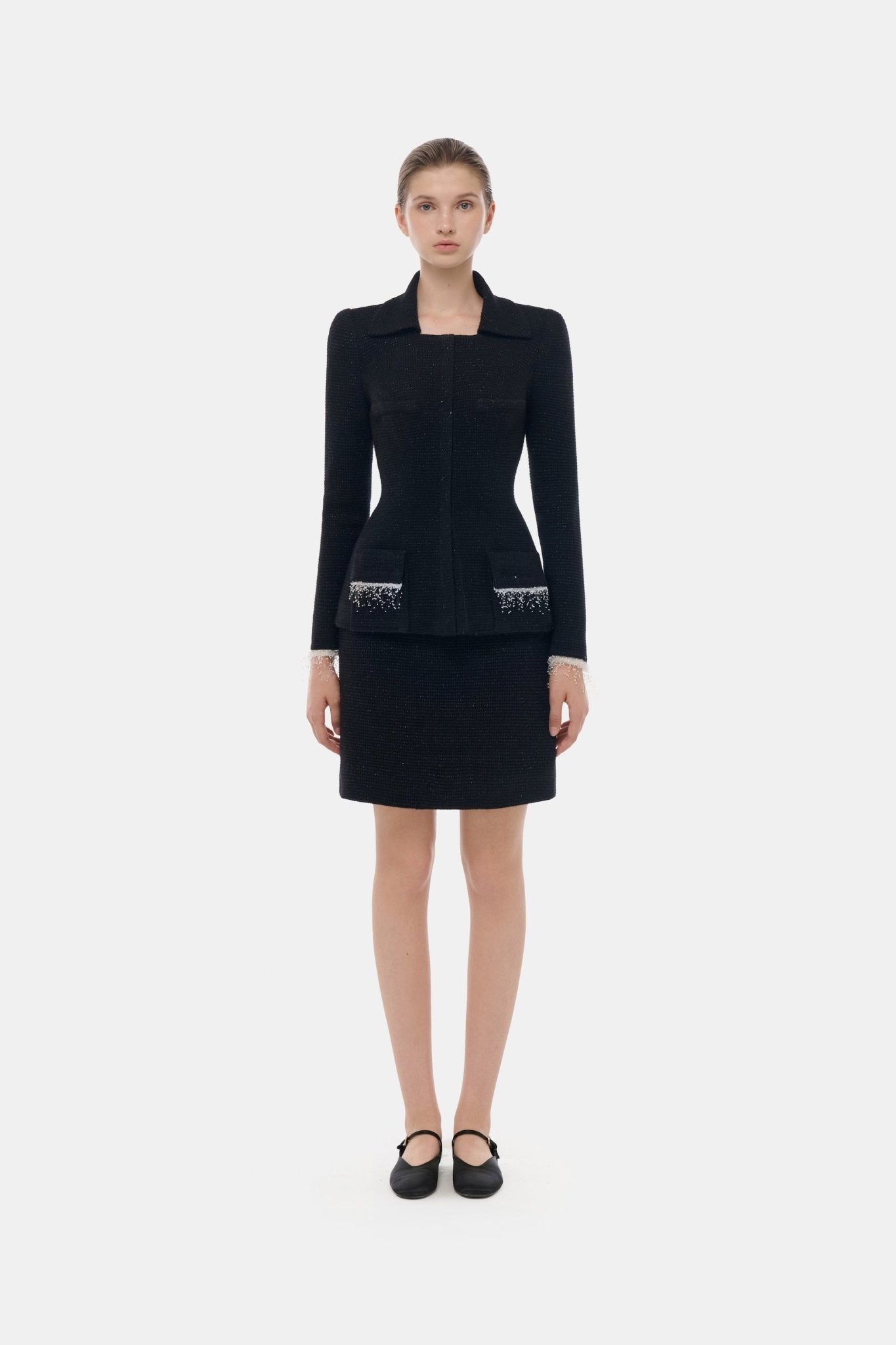 Black Tweed Mini Skirt - Montsand