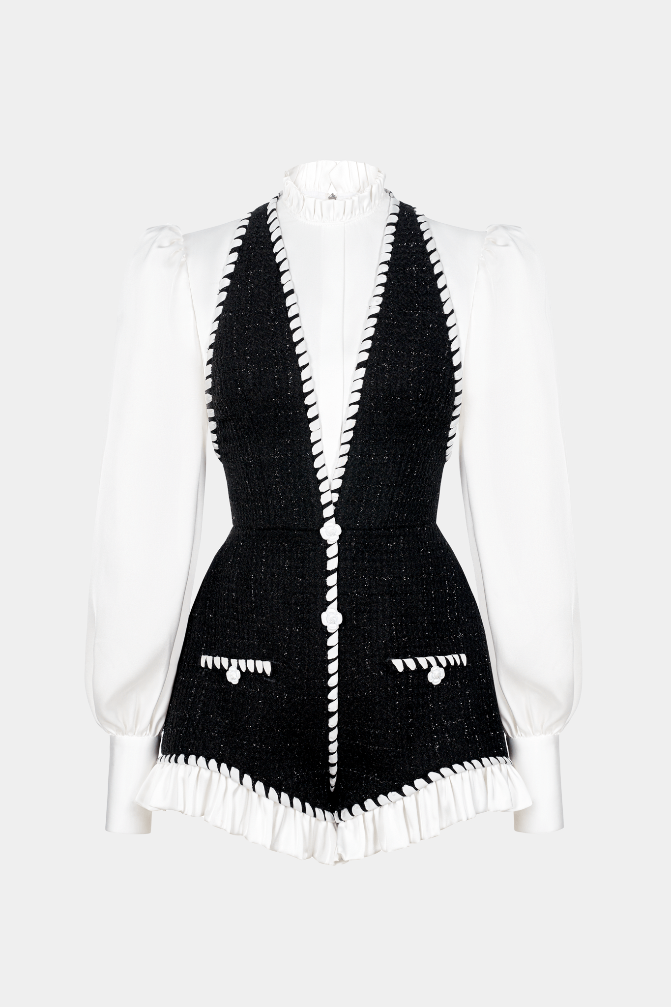 Black Tweed Romper - Montsand