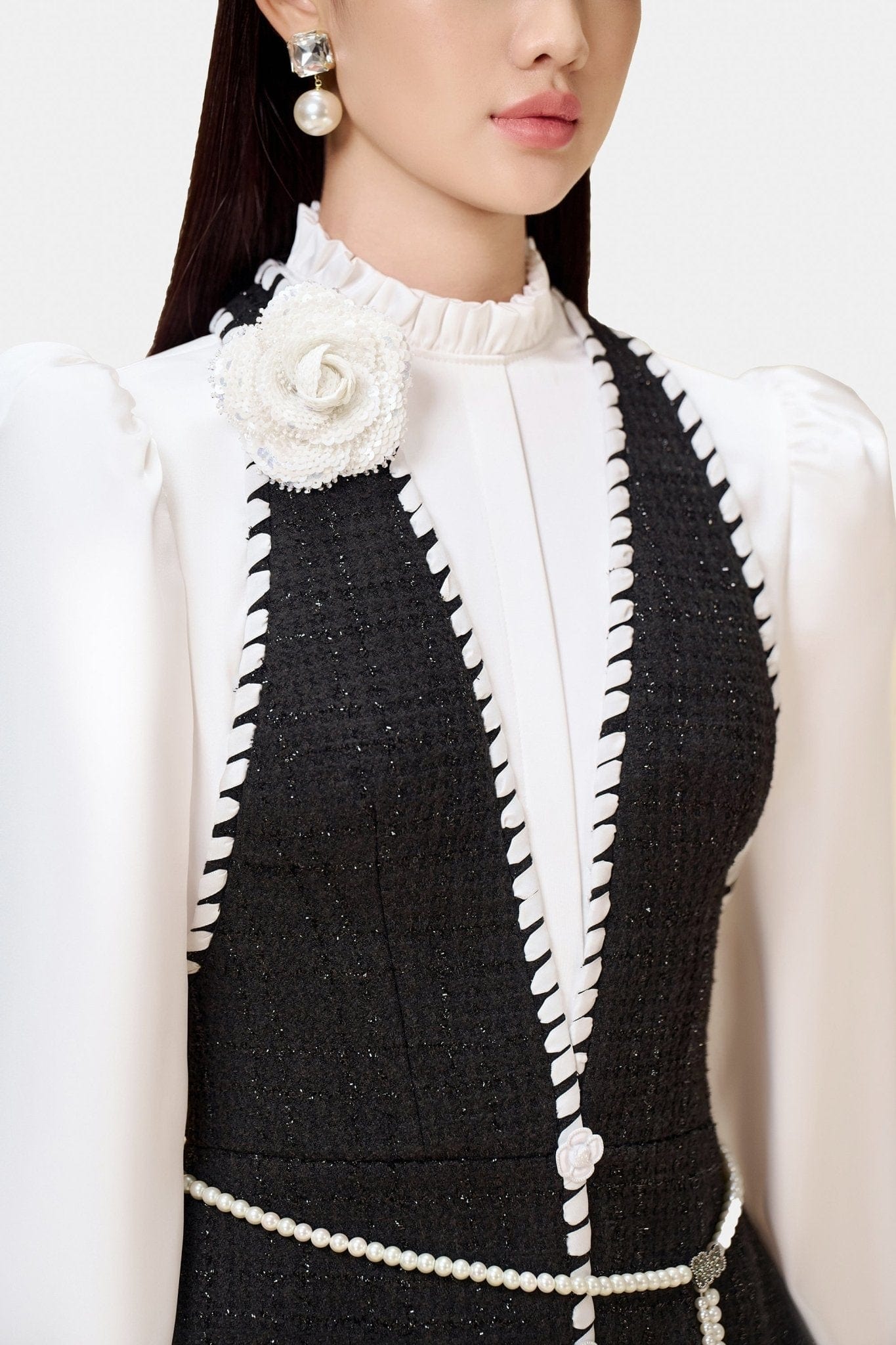 Black Tweed Romper - Montsand