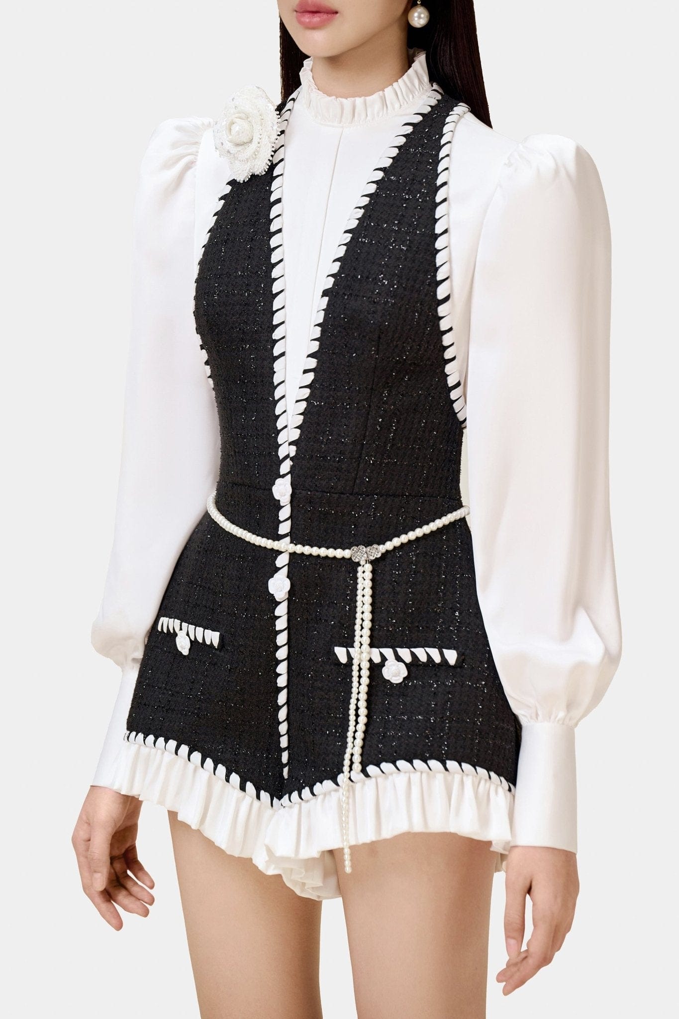 Black Tweed Romper - Montsand