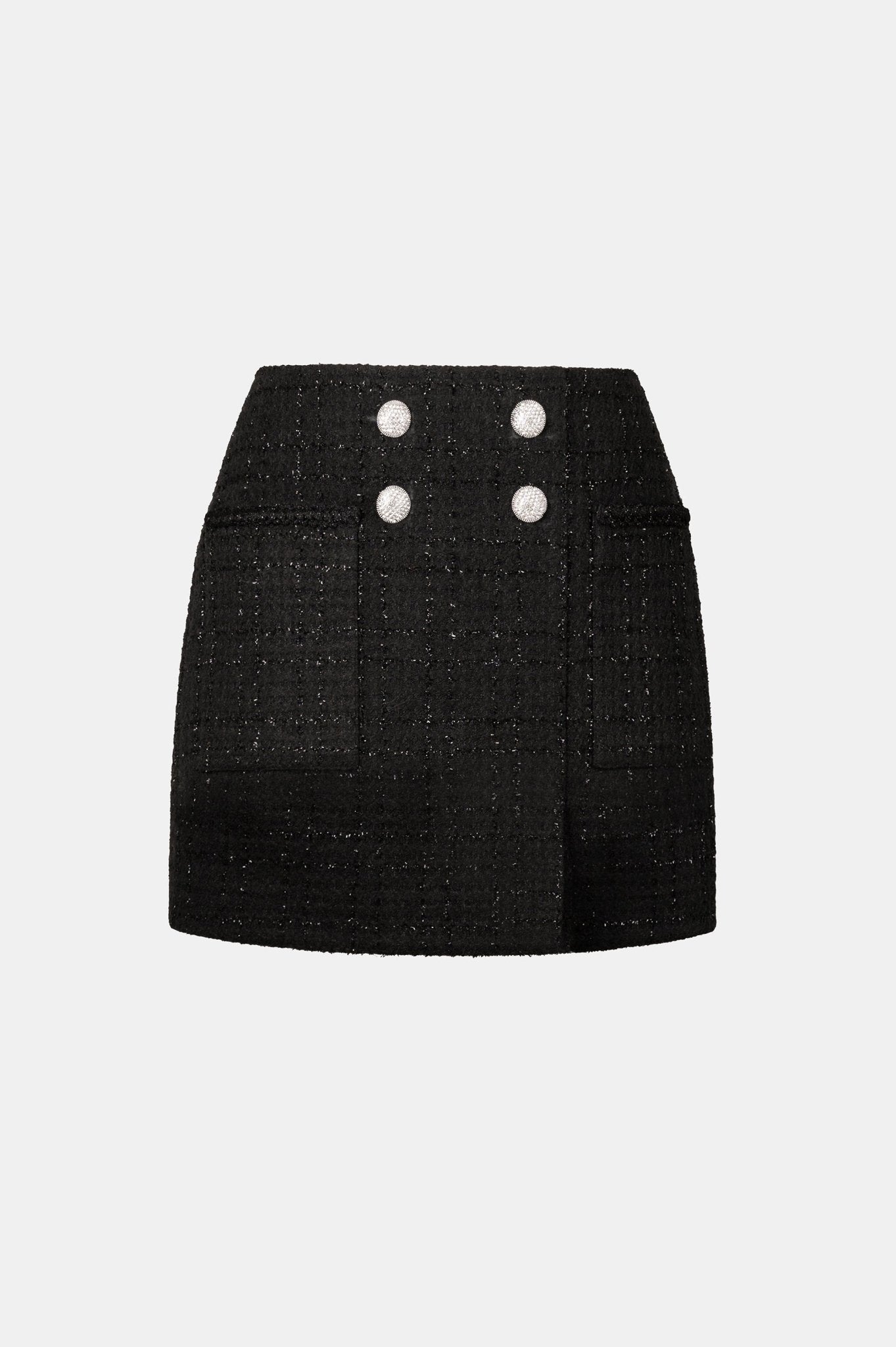 Black Tweed Trench Skirt - Montsand