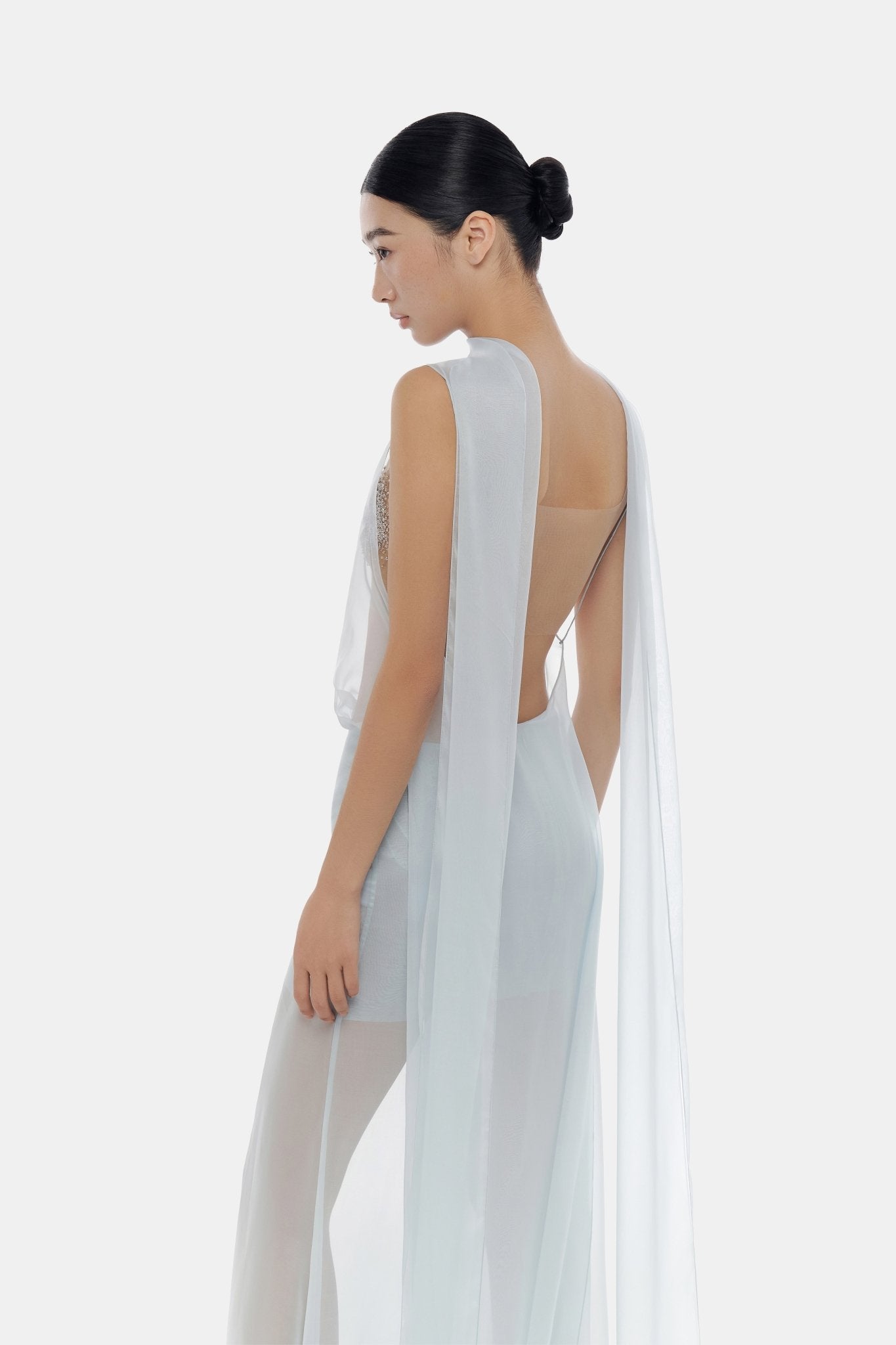 Blue Chiffon Dress - Montsand