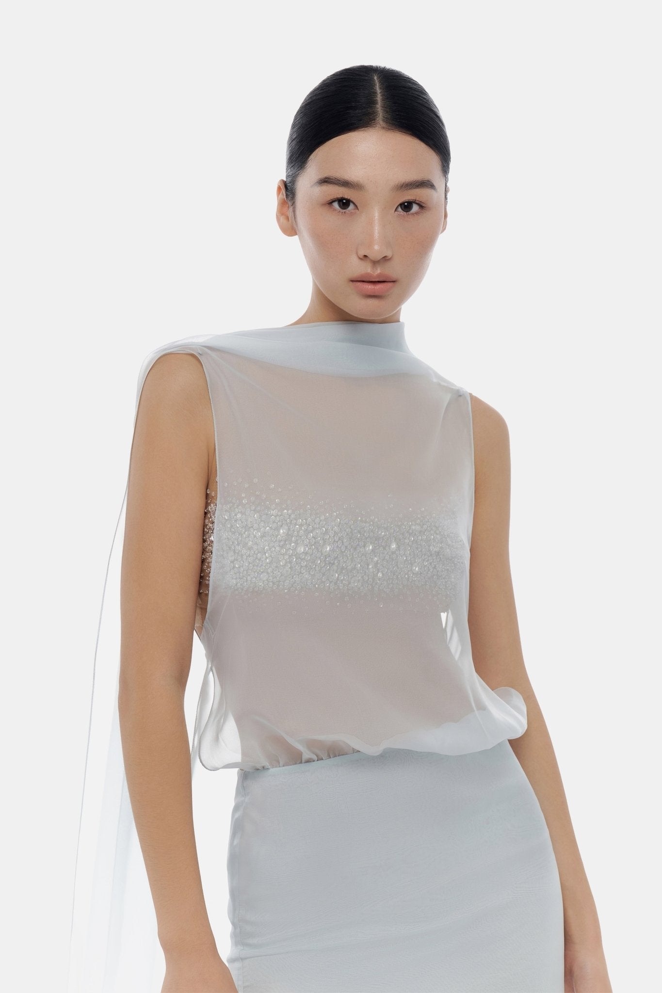 Blue Chiffon Dress - Montsand