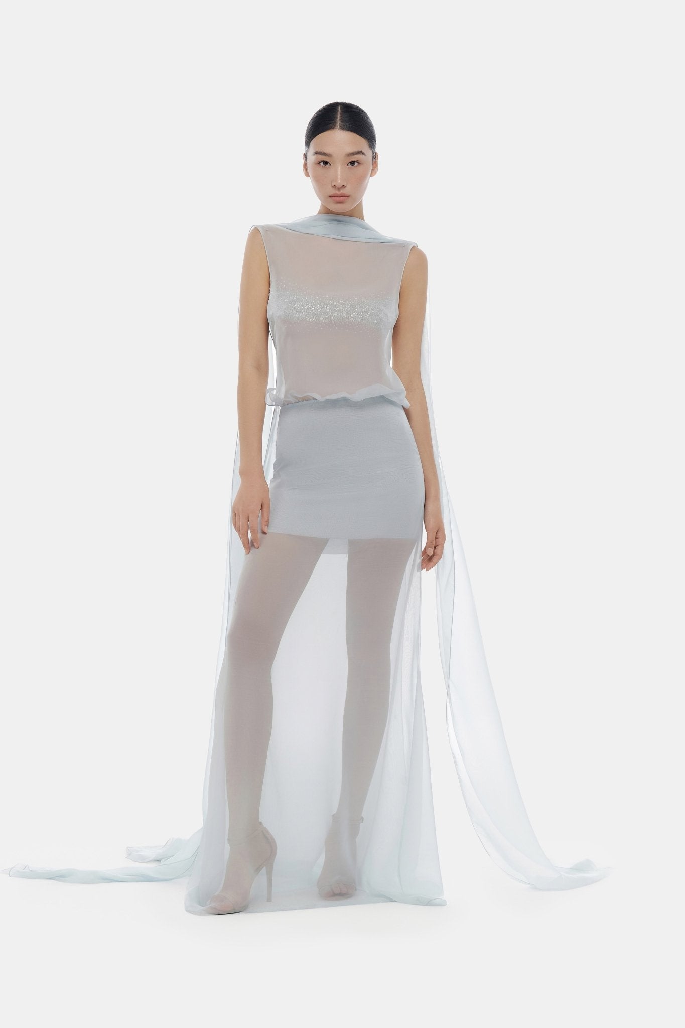 Blue Chiffon Dress - Montsand