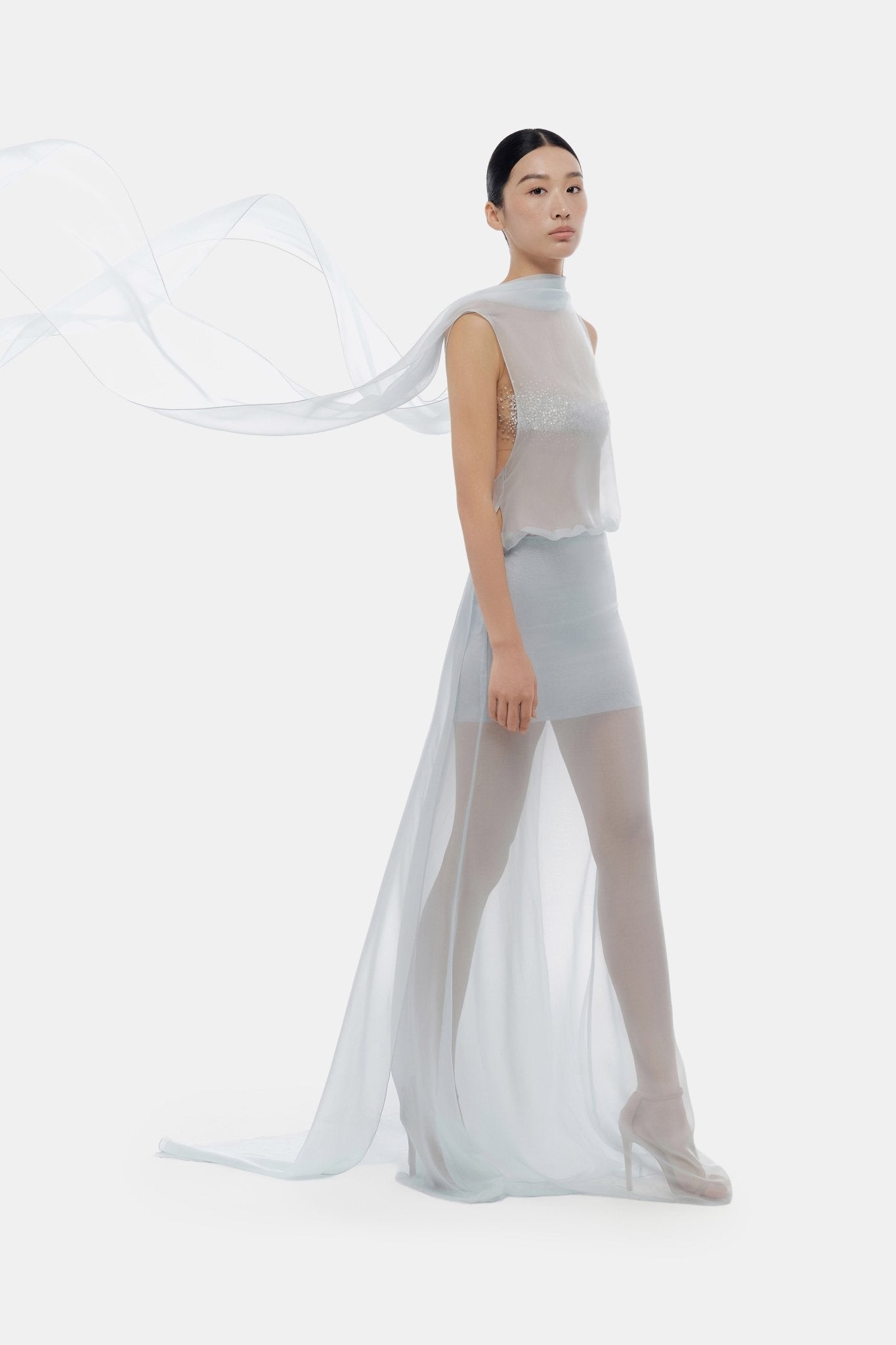 Blue Chiffon Dress - Montsand