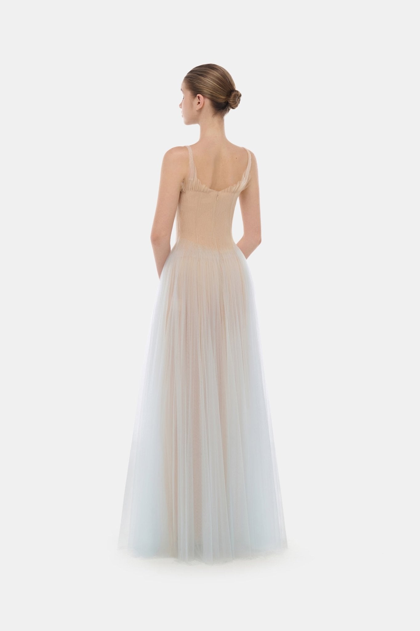 Blue Corset Tulle Maxi Dress - Montsand