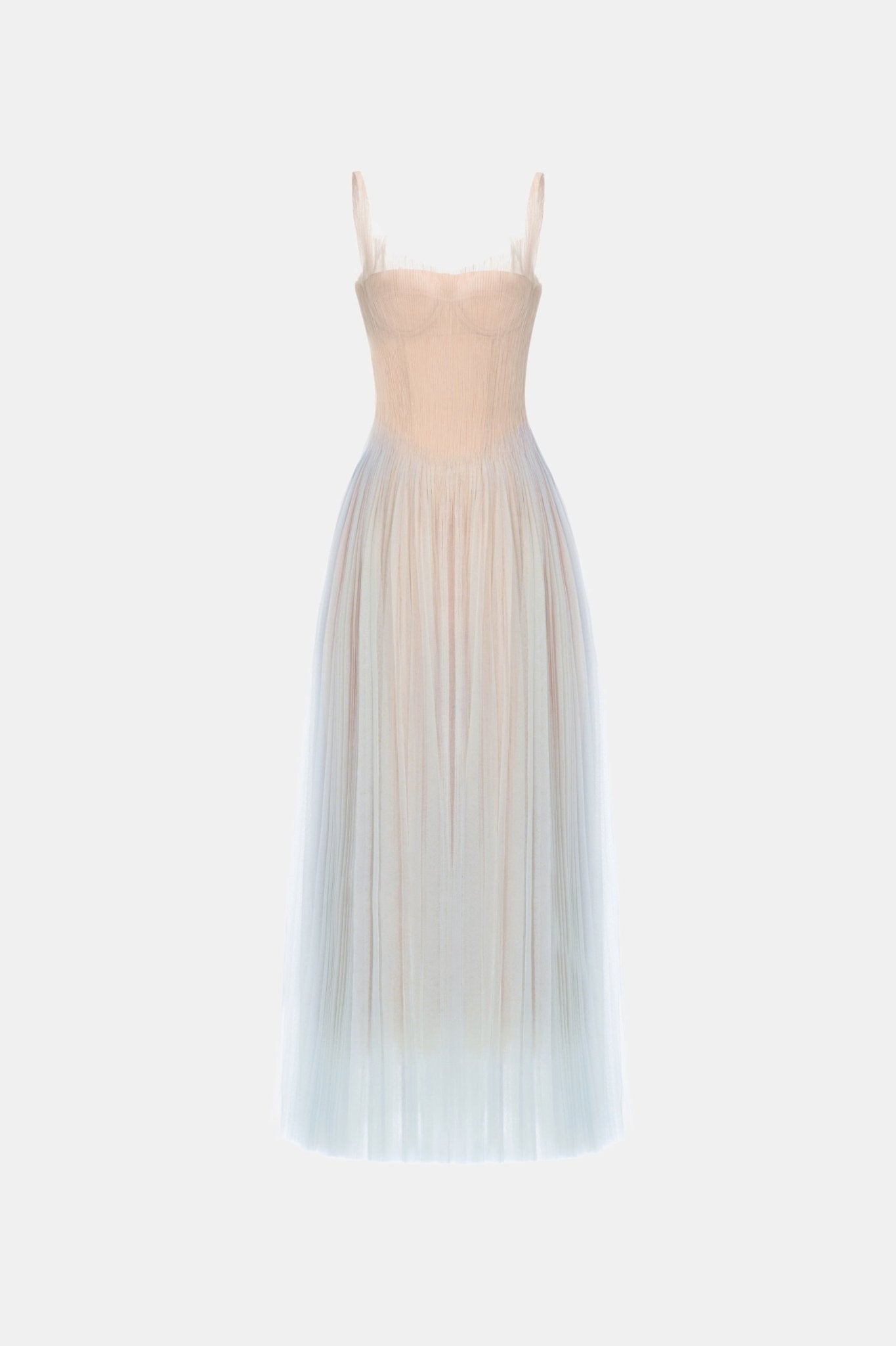 Blue Corset Tulle Maxi Dress - Montsand