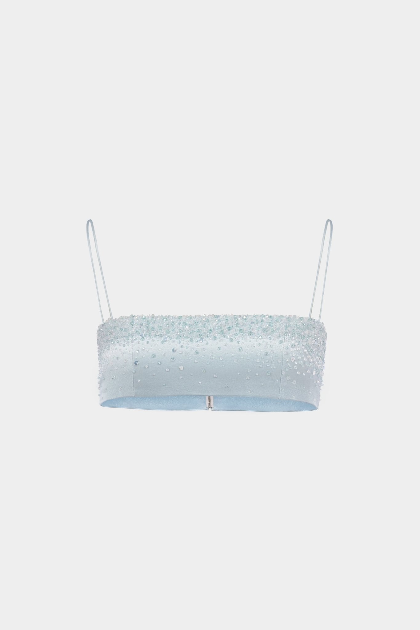 Blue Crystal Beaded Silk Bandeau - Montsand