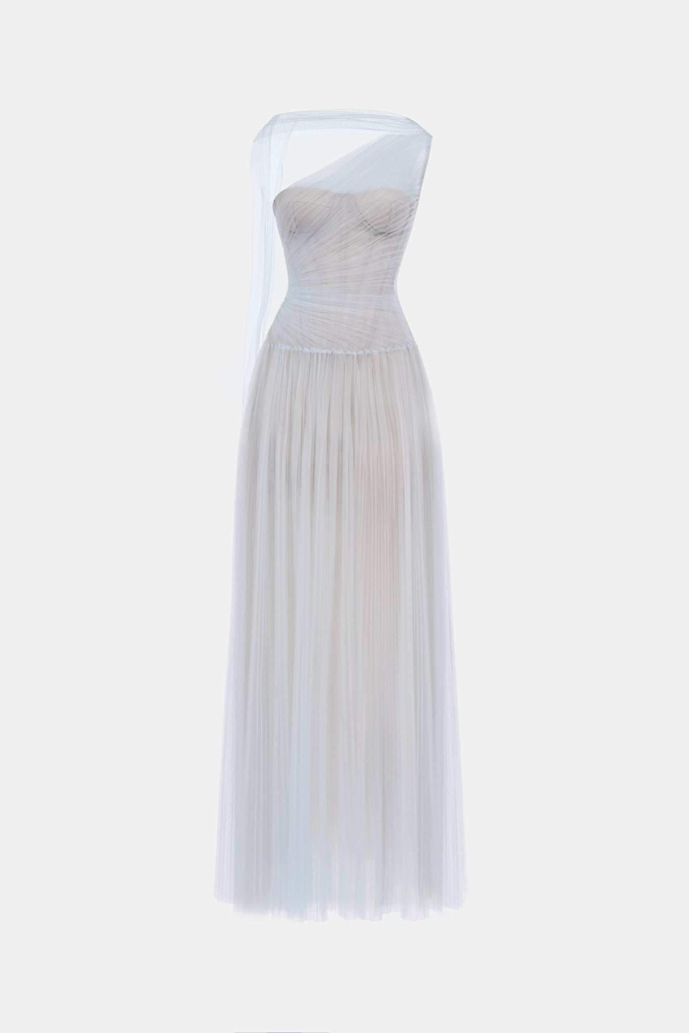 Blue Draped Maxi Dress - Montsand