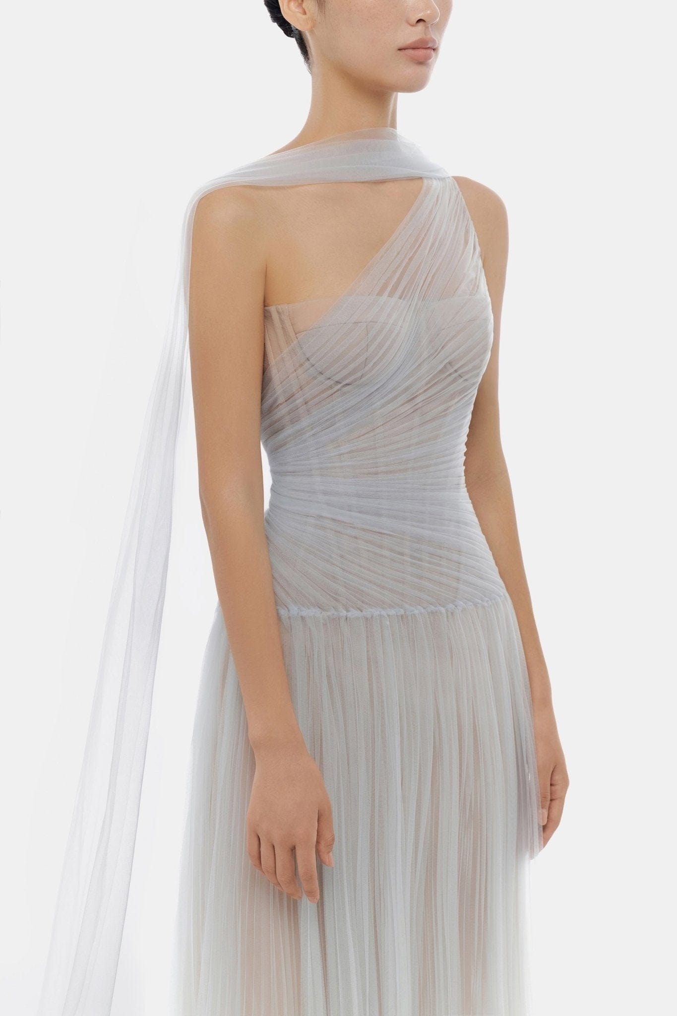 Blue Draped Maxi Dress - Montsand