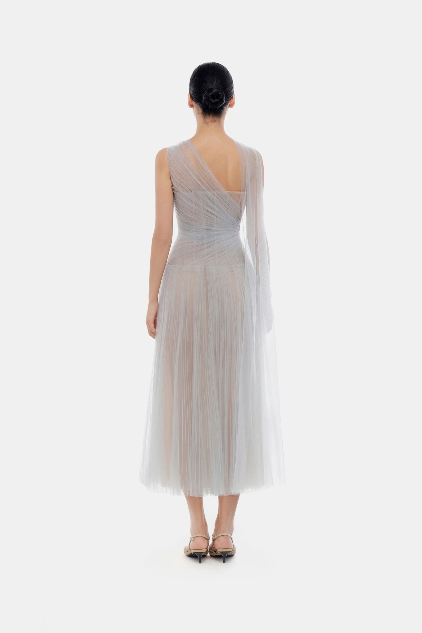 drapey midi dress Draped Midi Dress Olive | acob porter