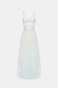 Blue Drapped Maxi Dress Dresses Montsand