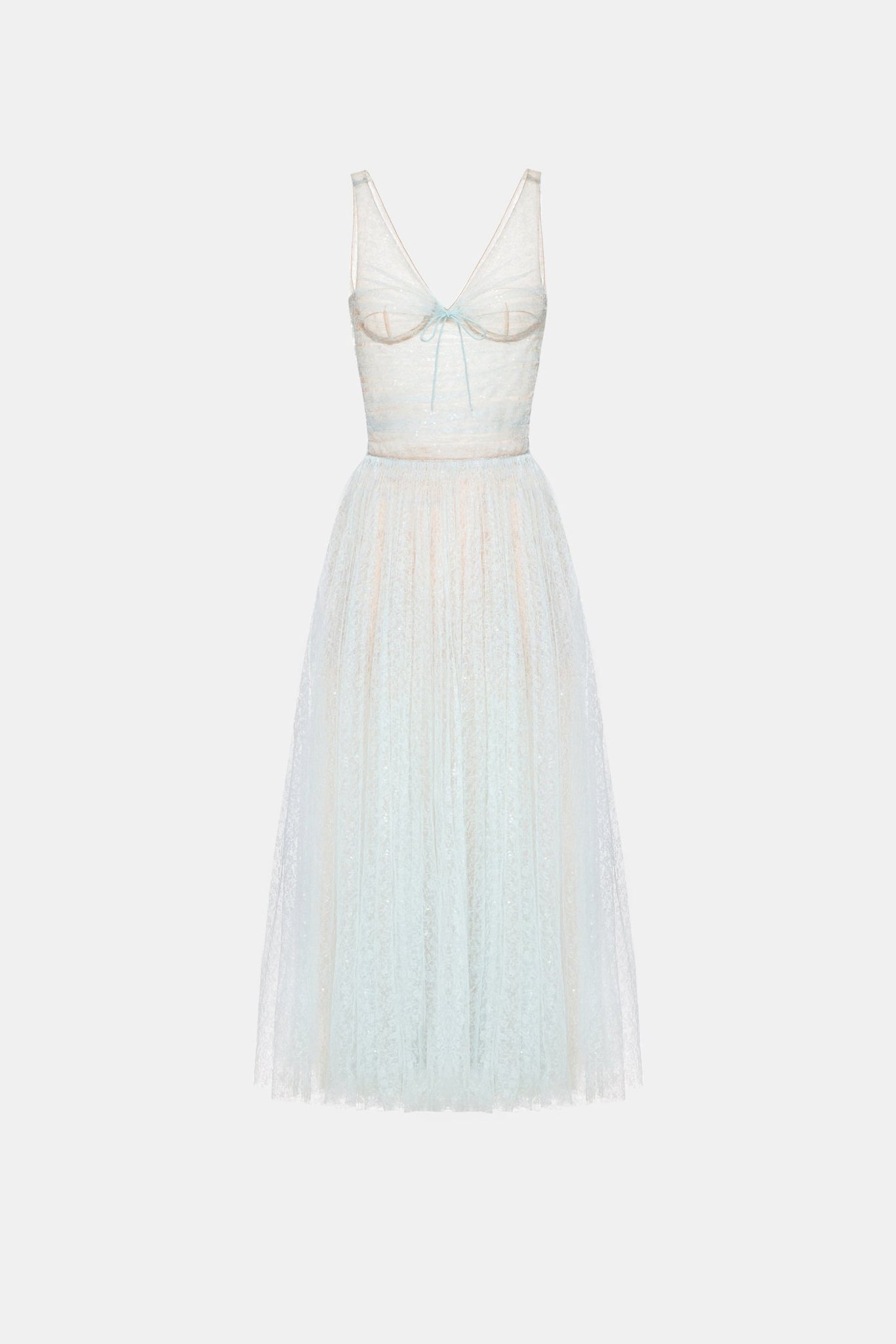 Blue Drapped Midi Dress Dresses Montsand