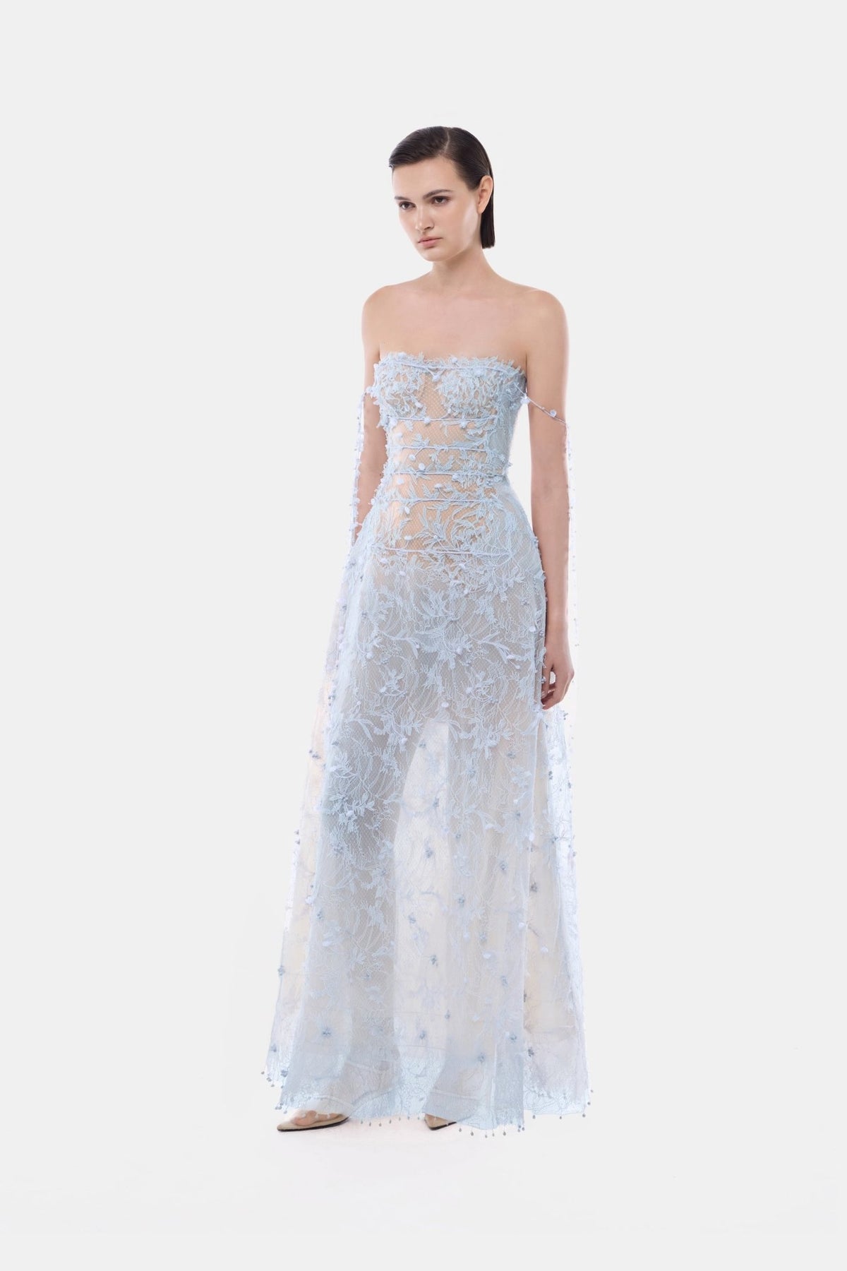 Blue Floral String Maxi Dress - Montsand