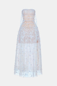 Blue Floral String Maxi Dress - Montsand