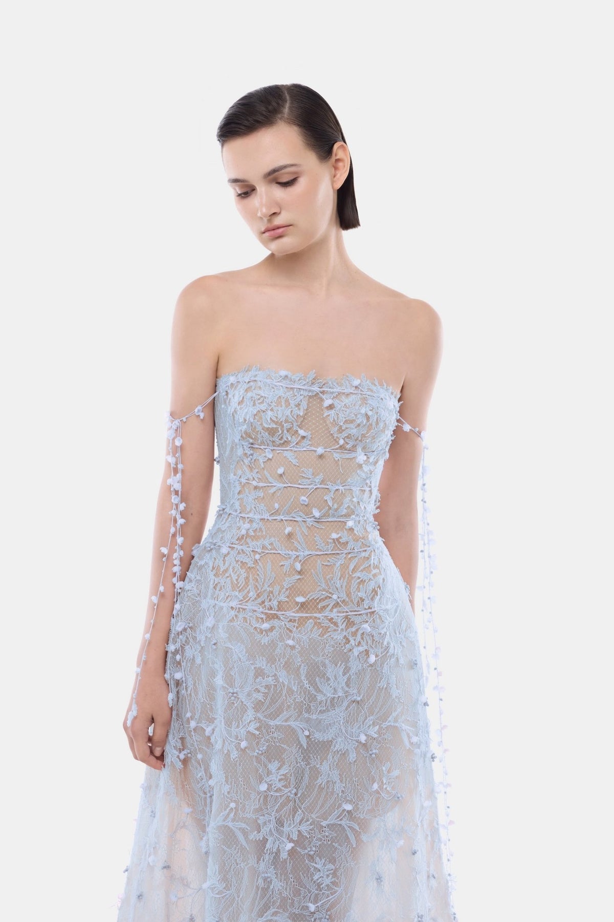 Blue Floral String Maxi Dress - Montsand