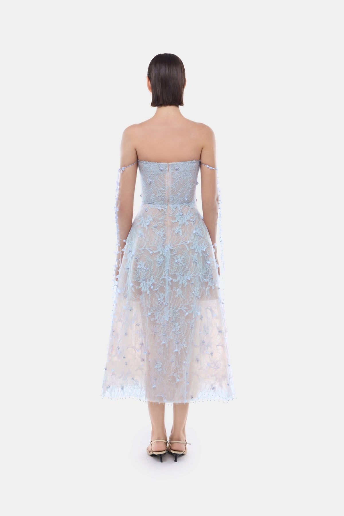 Blue Floral String Midi Dress - Montsand