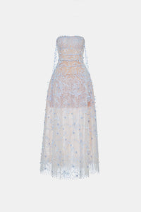 Blue Floral String Midi Dress - Montsand