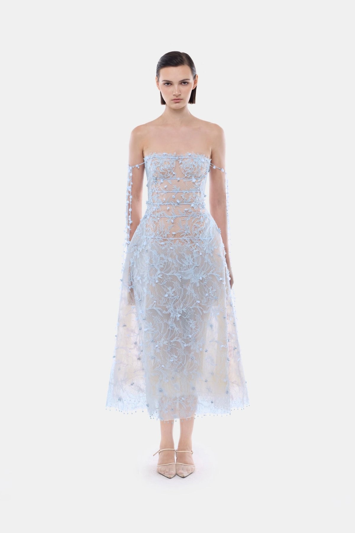 Blue Floral String Midi Dress - Montsand