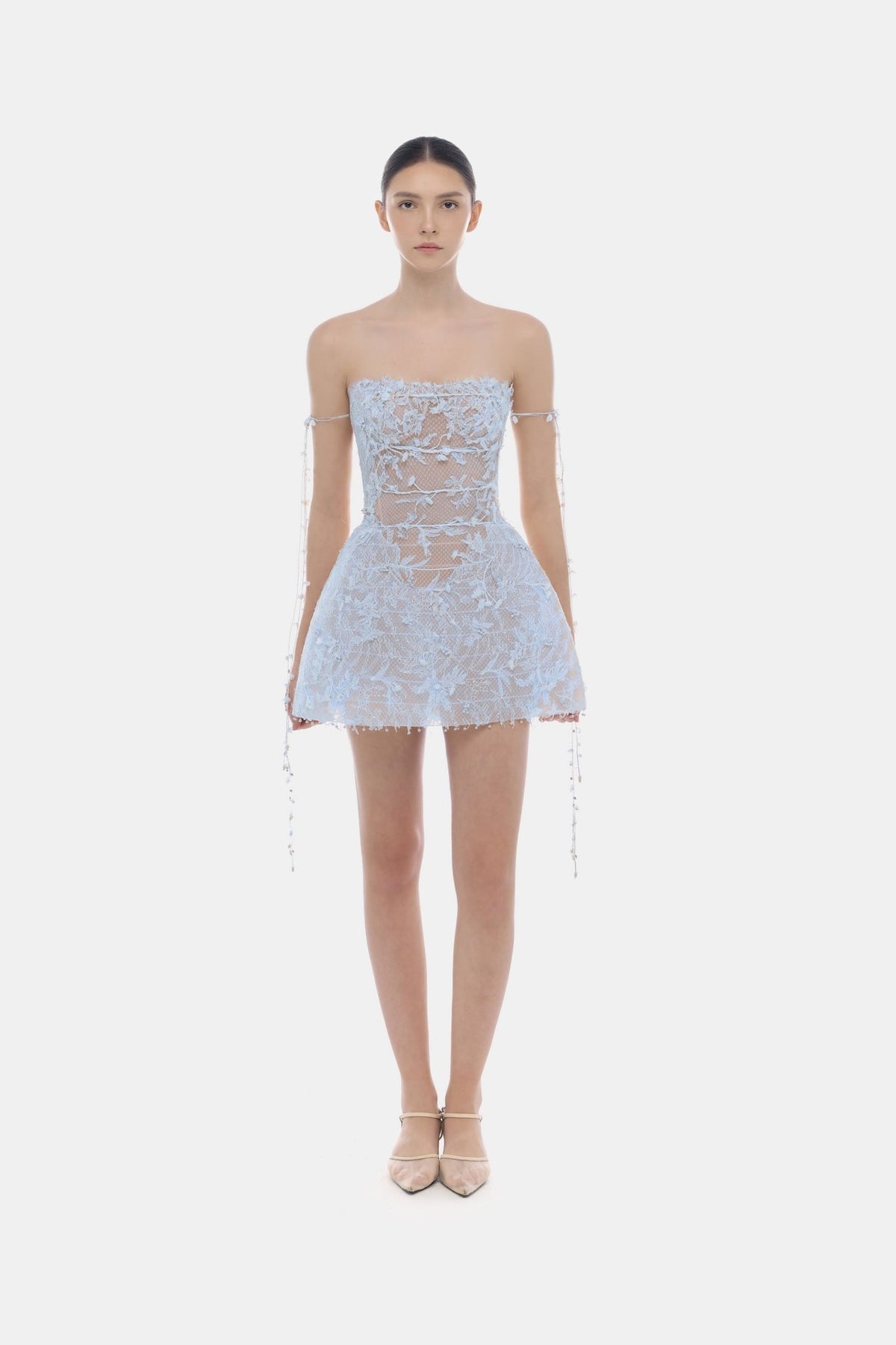 Blue Floral String Mini Dress - Montsand