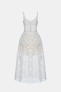 Blue Flower Lace Maxi Dress Dresses Montsand