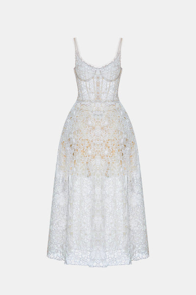 slim fit dress slacks Mixed Lace Garden Midi Dress – FARM Rio main image 1