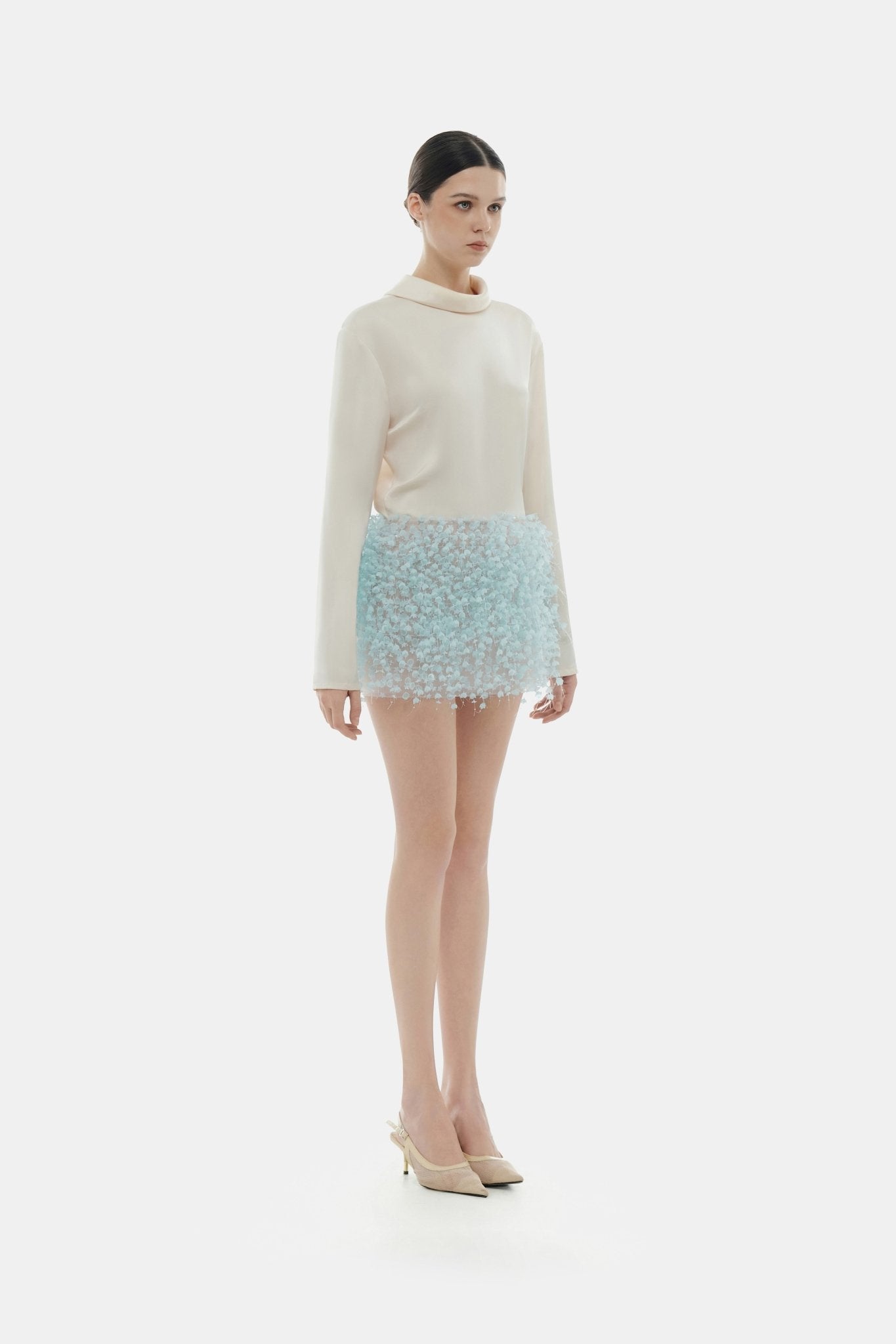 Blue Flowers Mini Skirt - Montsand