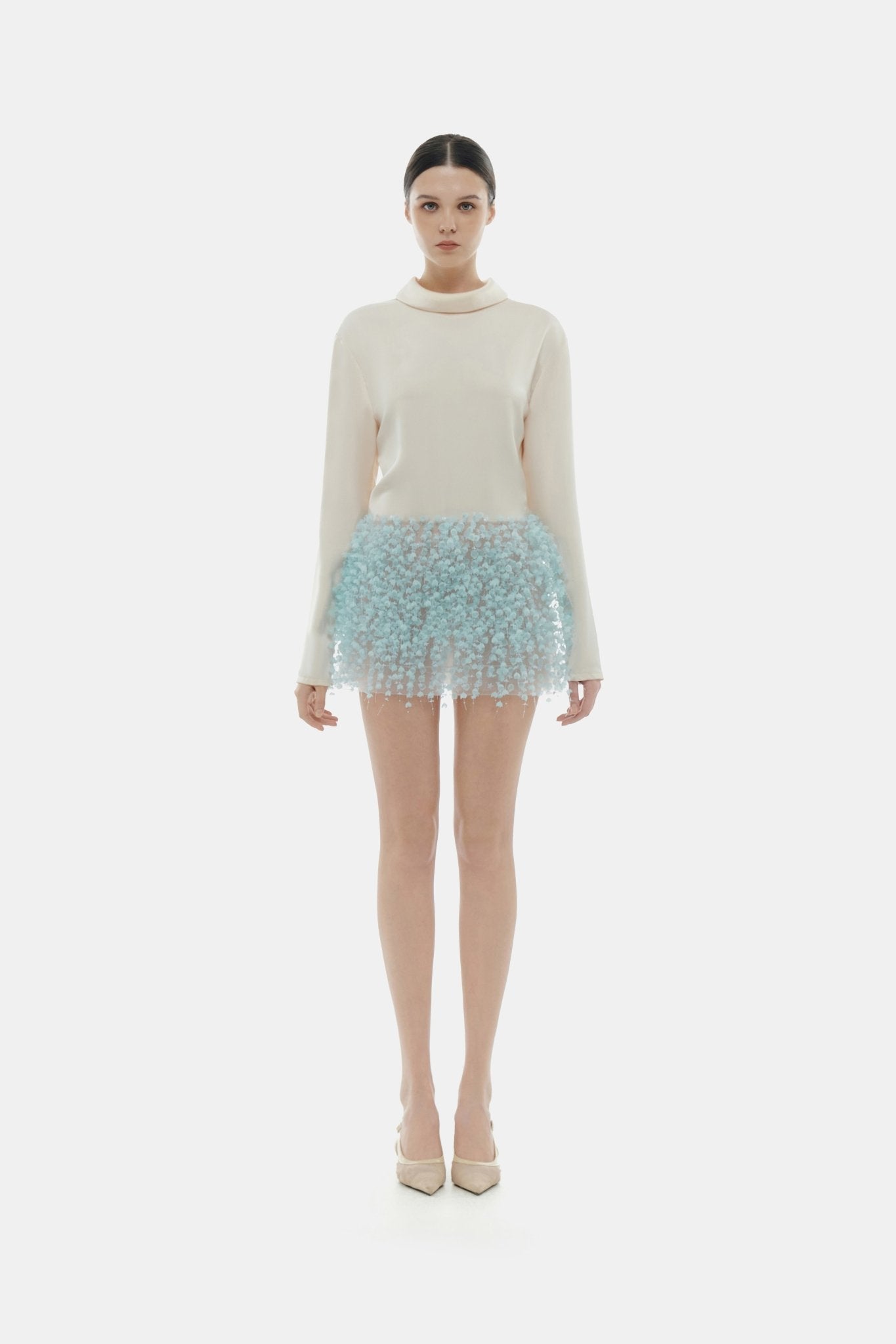 Blue Flowers Mini Skirt - Montsand