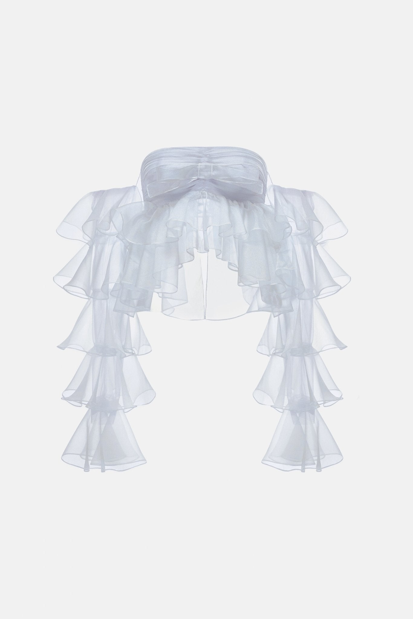 Blue Frill Organza Crop Top - Montsand