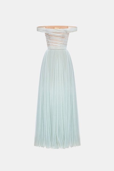 blue maxi dress off shoulder Blue Off-shoulder Maxi Dress XL