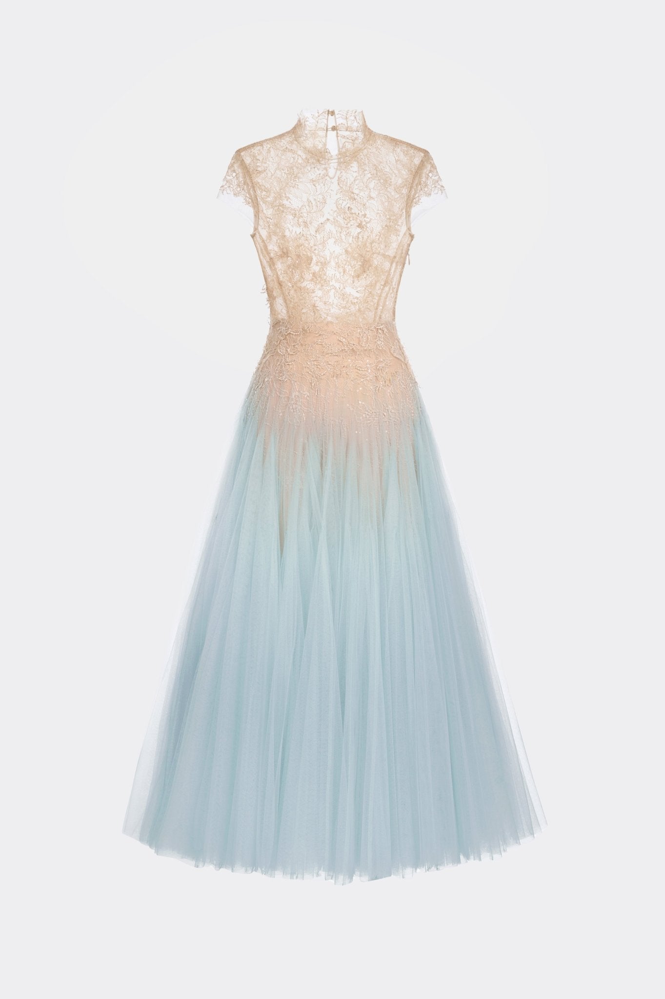 Blue Ombré Cut-Out Lace Dress XXL