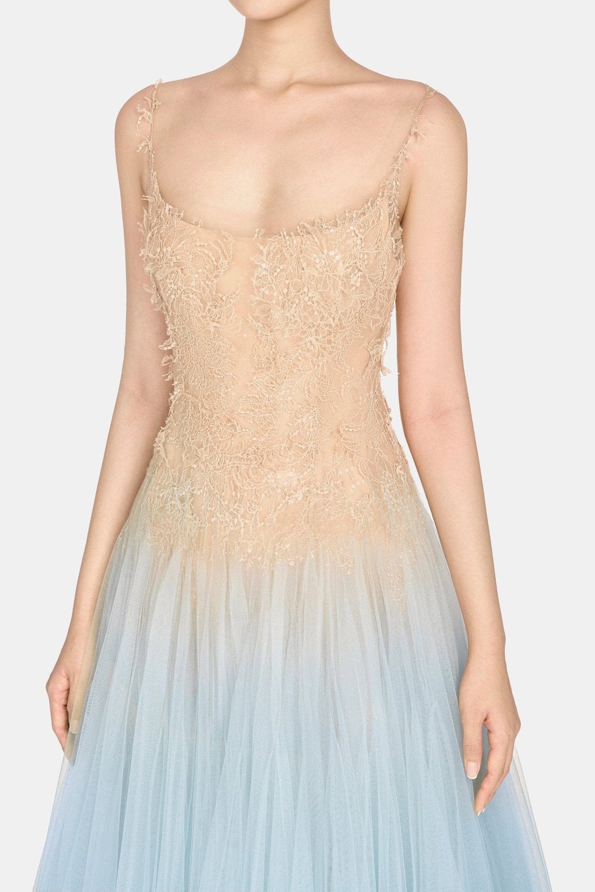 Baby Blue Ombre Lace Midi Dress – Montsand