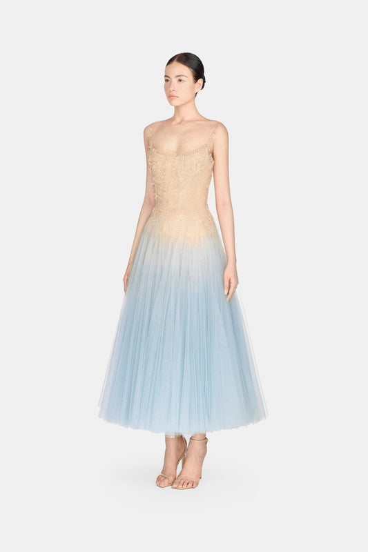 Blue Ombre Lace Midi Dress - Montsand