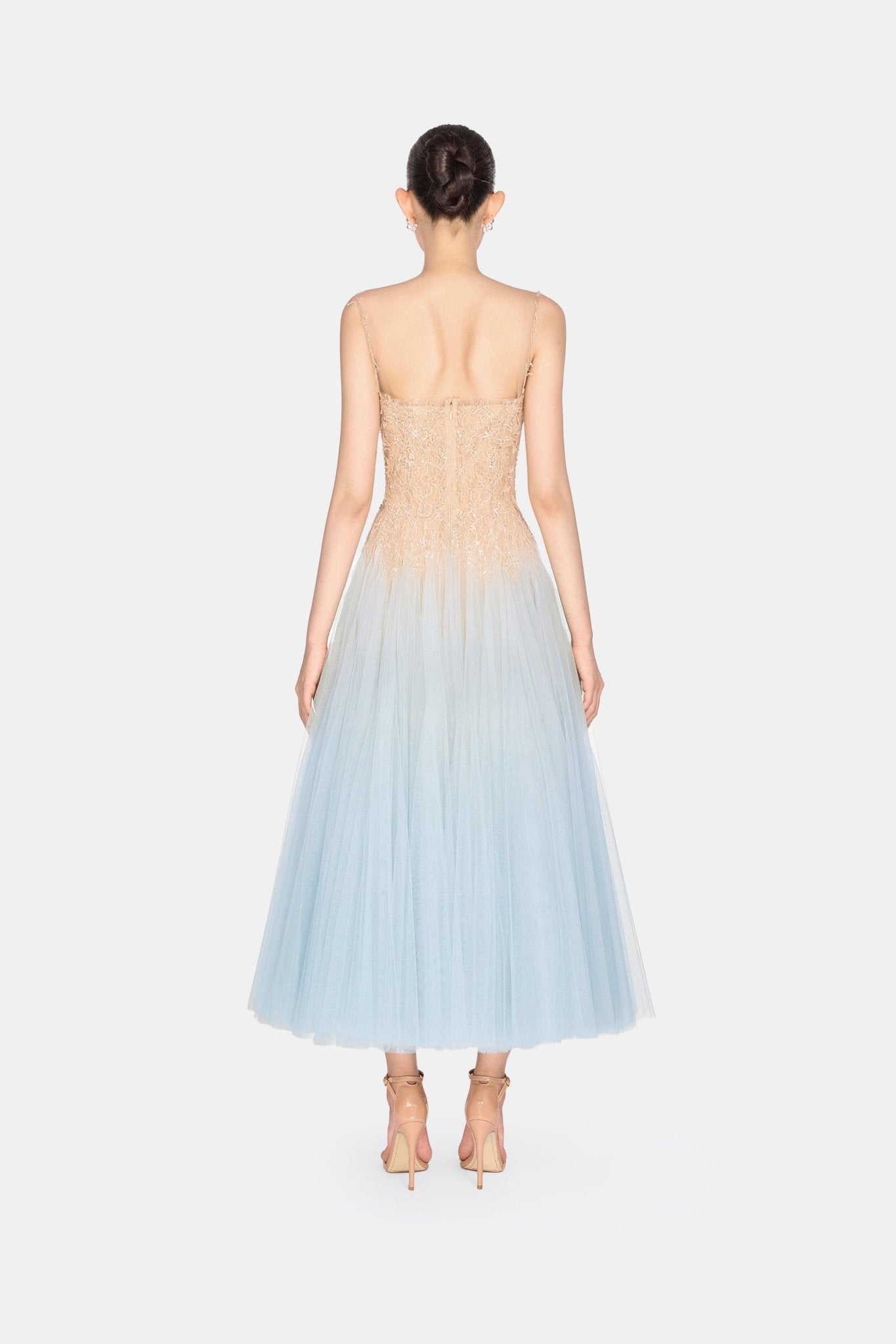 Baby Blue Ombre Lace Midi Dress – Montsand