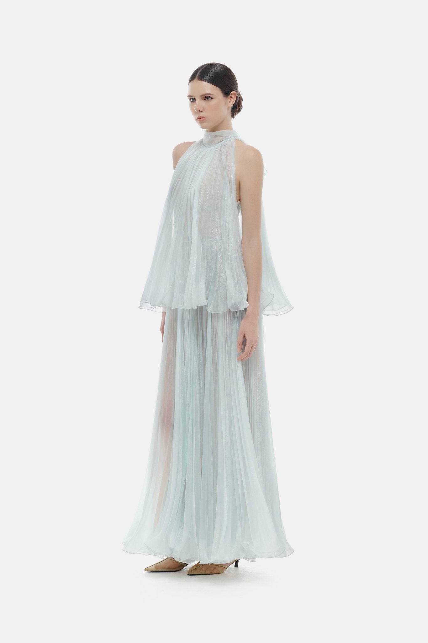 Blue Pleated Dress XS Blue Pleated Dress XS