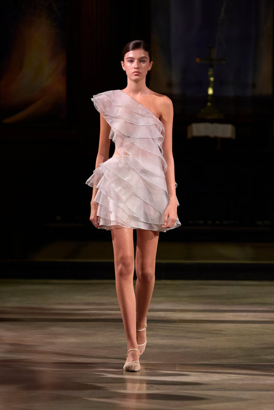 Blue Ruffle One - Shoulder Mini Dress - Montsand