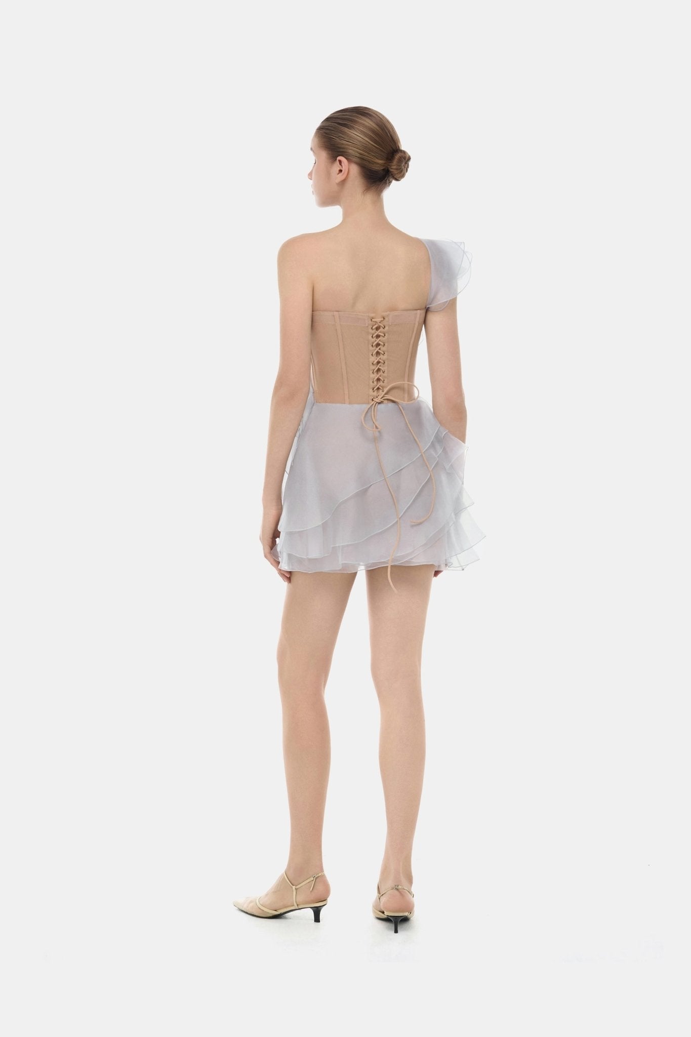 Blue Ruffle One - Shoulder Mini Dress - Montsand