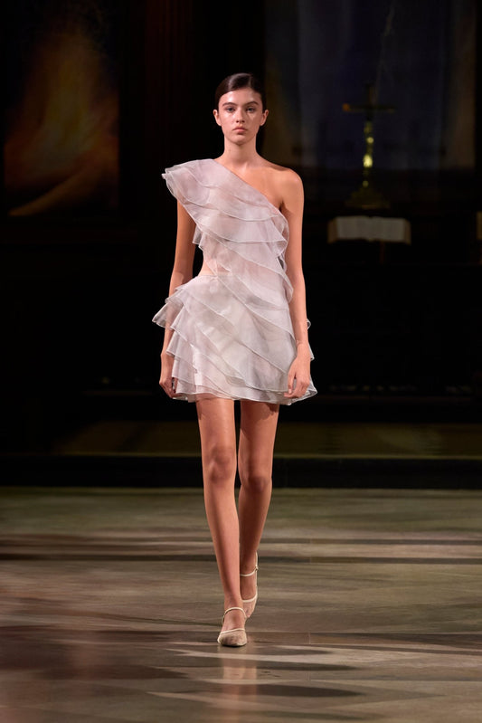 Blue Ruffle One - Shoulder Mini Dress - Montsand